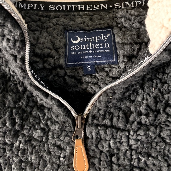 NWOT Sherpa Simply Southern Quarter Zip Sweatshirt - Picture 2 of 3